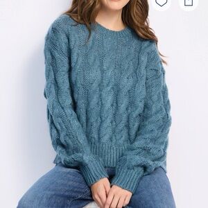 Steve Madden Blue Cable Knit Sweater